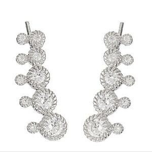 Judith Ripka Sterling Diamonique Ear Climber Earrings
